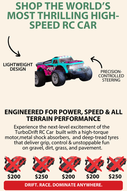 TurboDrift RC Car – High-Speed Off-Road Remote Control Racer