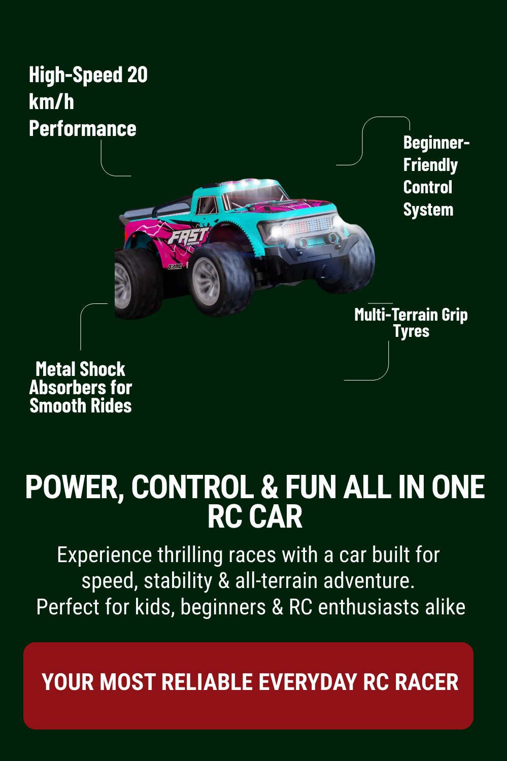 TurboDrift RC Car – High-Speed Off-Road Remote Control Racer