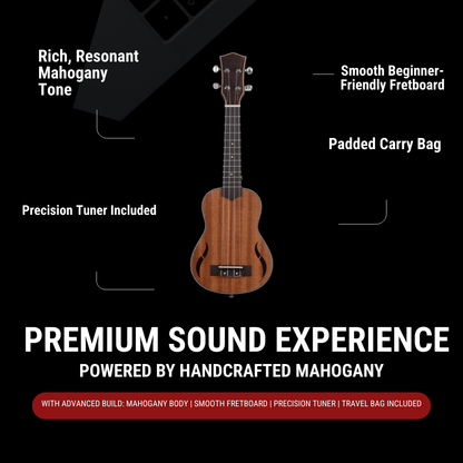 MeloJoy Ukulele – Mahogany Uke Set with Tuner & Bag