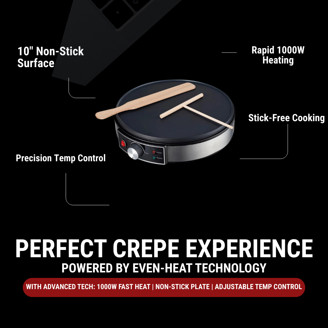 GlideCrêpe Pro Non-Stick Electric Crepe Maker