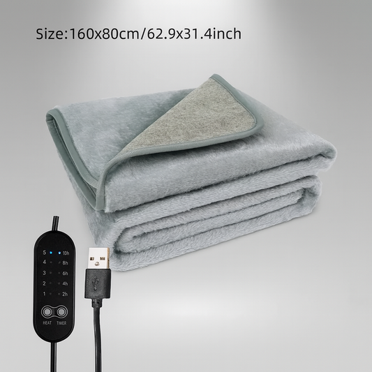 ThermaCozy USB Heated Blanket with 5-Level Timer
