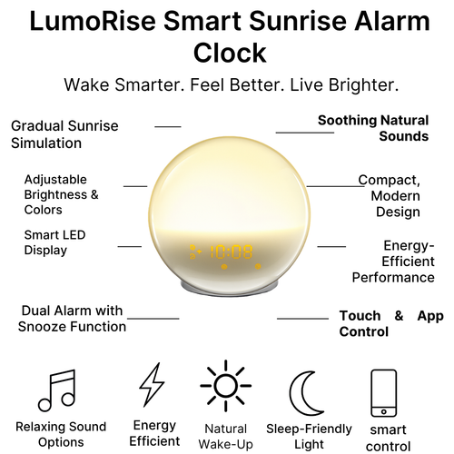 LumoRise Smart Sunrise Alarm Clock