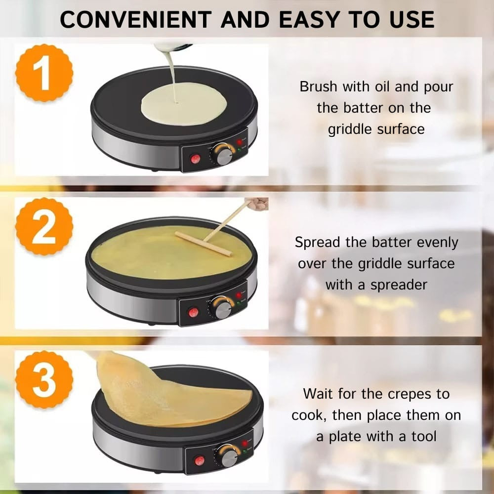 GlideCrêpe Pro Non-Stick Electric Crepe Maker