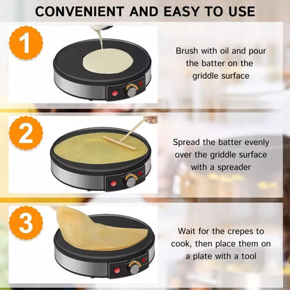 GlideCrêpe Pro Non-Stick Electric Crepe Maker