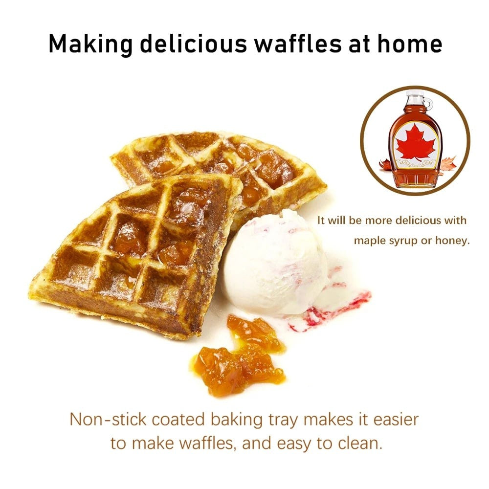 Crispella Heart Waffle Maker – 1000W Stainless Steel