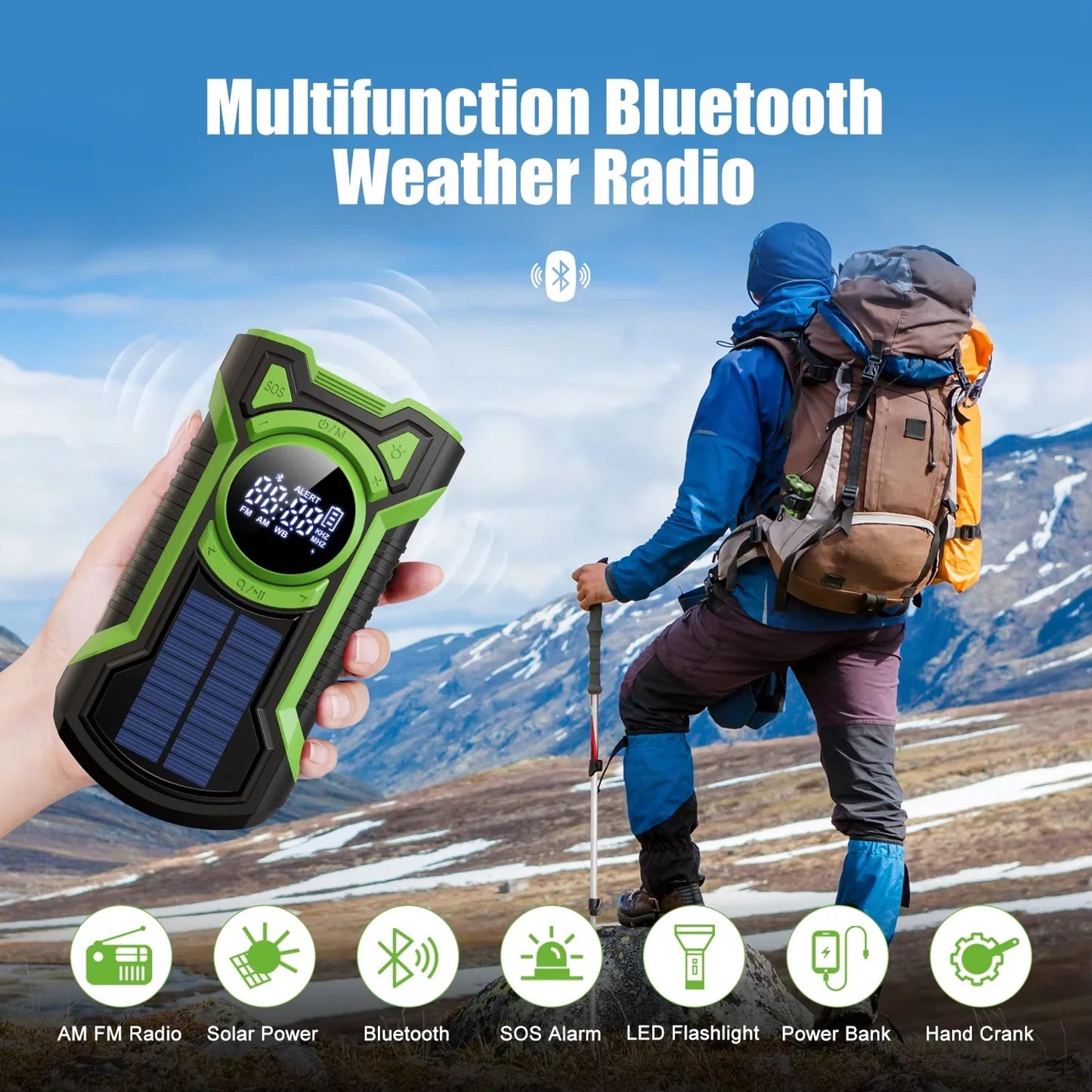 SafeWave Emergency Radio – Solar & Hand Crank Power Bank